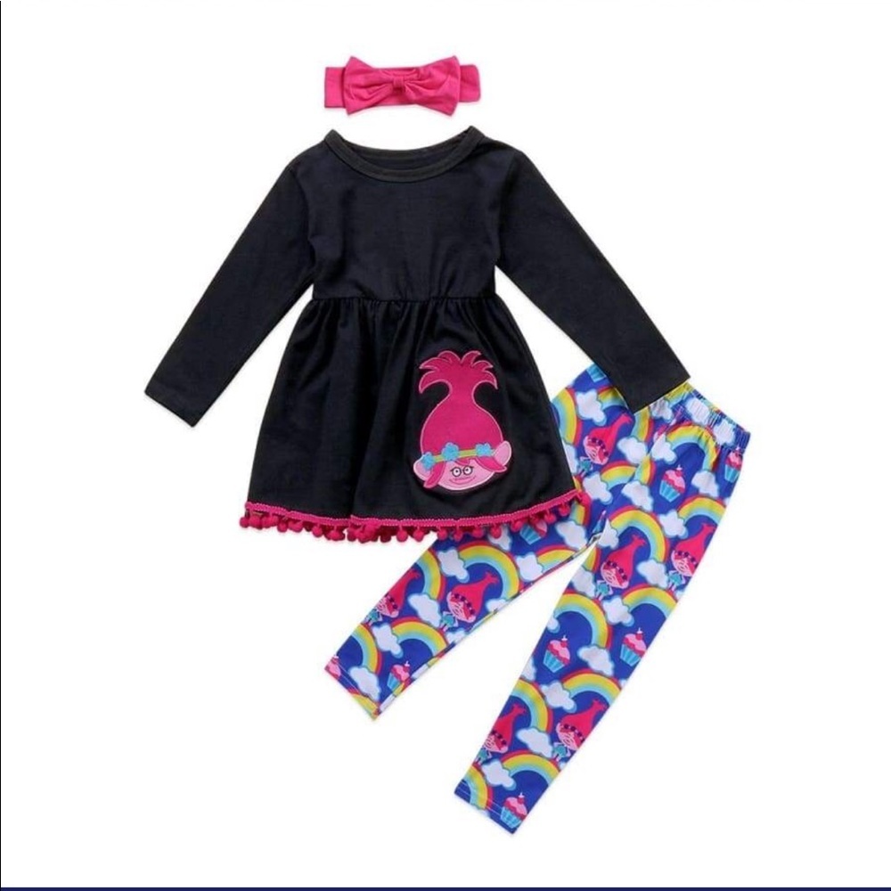 Trolls girls 3 piece set with headband